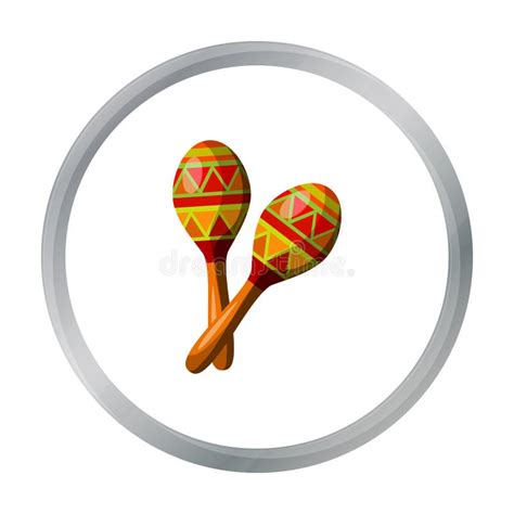 Mexican Maracas Icon In Cartoon Style Isolated On White Background Mexico Country Symbol Stock