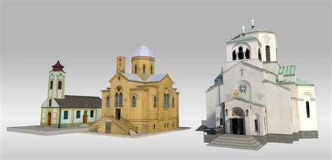 3d Model Small Churches Vr Ar Low Poly Cgtrader
