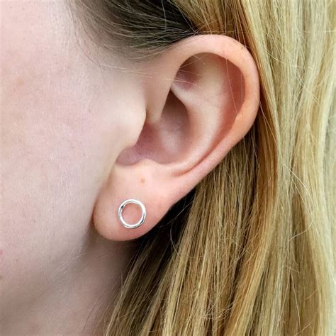 Silver Circle Stud Earrings By Attic