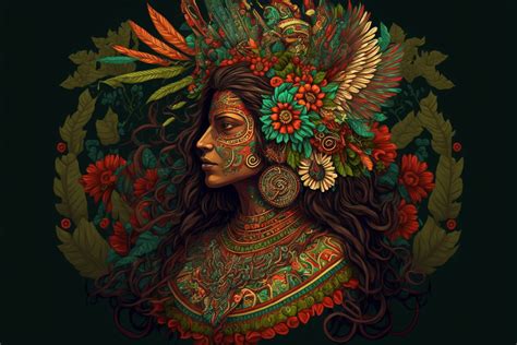Artstation Xochiquetzal Aztec Goddess Of Flowers And Love Concept