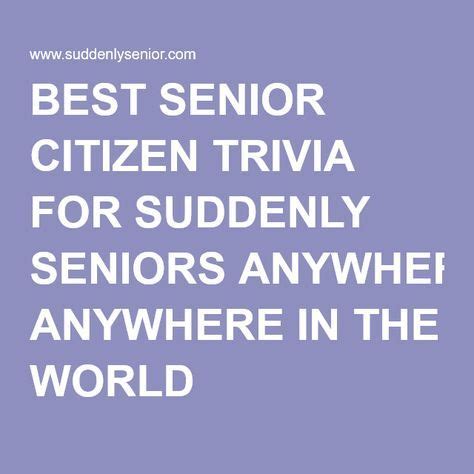 However, the standard health insurance policy has its set of limitations. Easy Best Senior Citizen Trivia Questions: Fun Elderly Quizzes | Life insurance for seniors ...