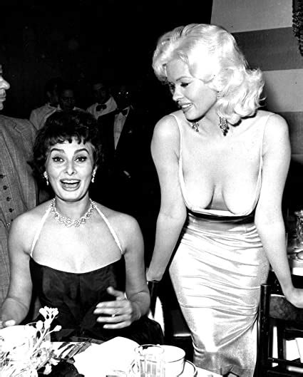 Sophia Loren And Jayne Mansfield In A Restaurant Photo Print X