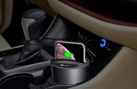 Fast Qi Wireless Car Charger Cup Holder Mount Holder For Samsung And