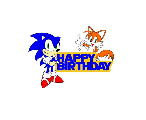 Sonic And Tails Birthday Cake Topper Sign Svg File Etsy Canada