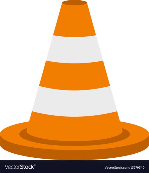 Traffic Cone Icon Flat Style Royalty Free Vector Image