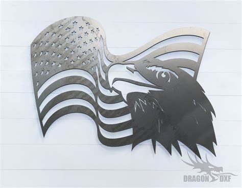 American Flag With Eagle Right Dxf Download — Dragondxf