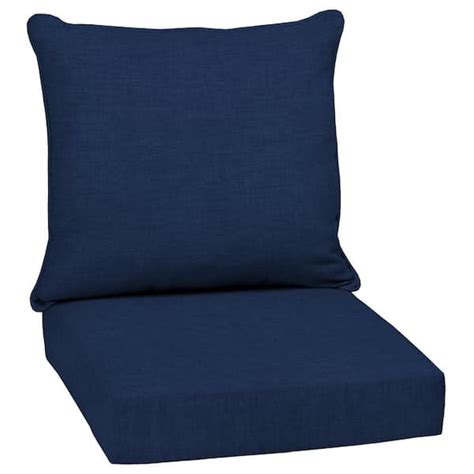 arden selections 24 in x 24 in 2 piece deep seating outdoor lounge chair cushion in sapphire