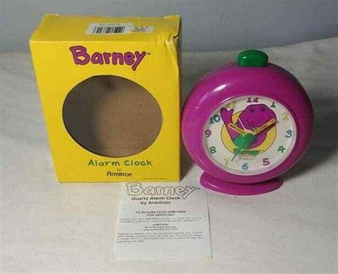 Barney 1993 Armitron Alarm Clock Purple Vintage Kids Home Bedroom Decor