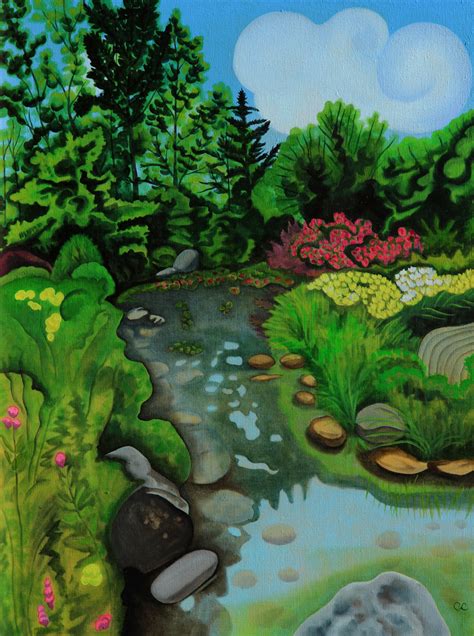 Coastal Maine Botanical Garden 1 Original Art By Peggy Clark Lumpkins