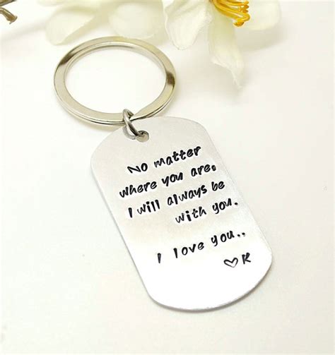 Personalized Hand Stamped Keychain Customize With Names Etsy