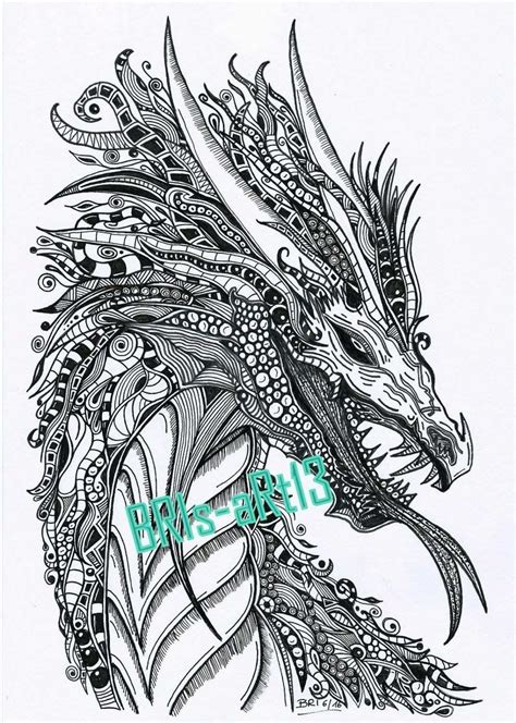 Realistic Dragon Coloring Pages For Adults - Freeda Qualls' Coloring Pages