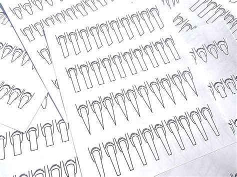 Nail Design Template For Long Nails Digital Download Creative Nail Art