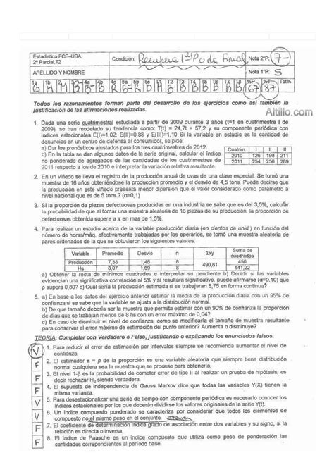 Modelo De Examen Primer Y Segundo Examen Cátedra González