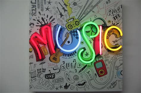 Multicoloured Music Neon Sign Neon Creations