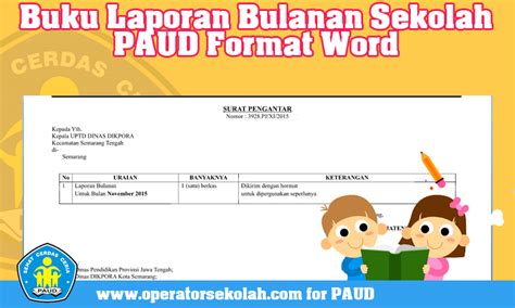 Buku Laporan Bulanan Sekolah Paud Format Word