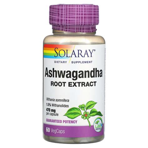 Solaray Ashwagandha Root Extract Mg Vegcaps