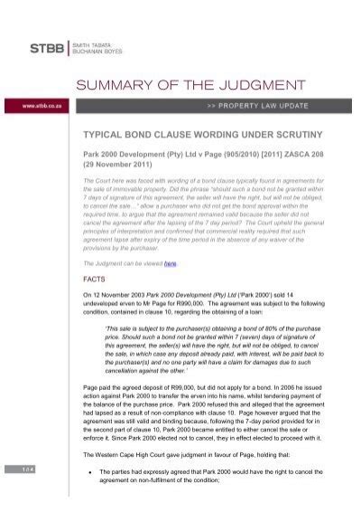 Summary Of The Judgment