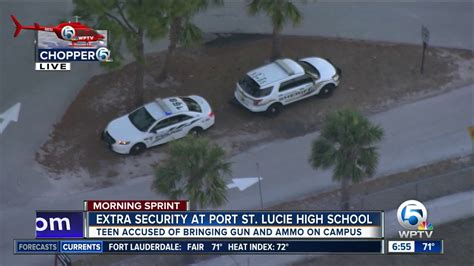 Extra Security At Port St Lucie High School Youtube