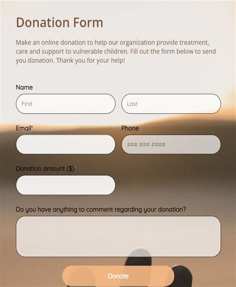 Donation Form Template Free 123formbuilder