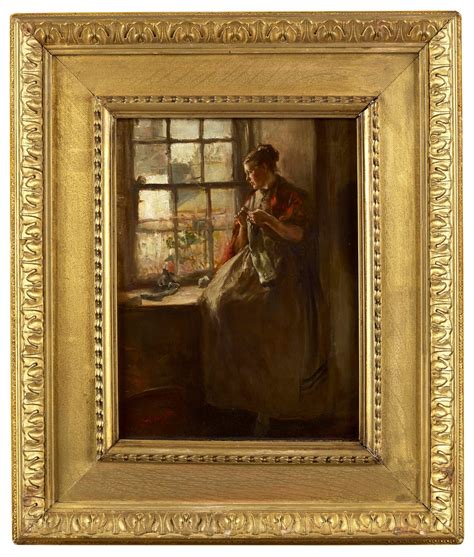 Sir James Lawton Wingate PRSA, Darning at the window | The Fine Art