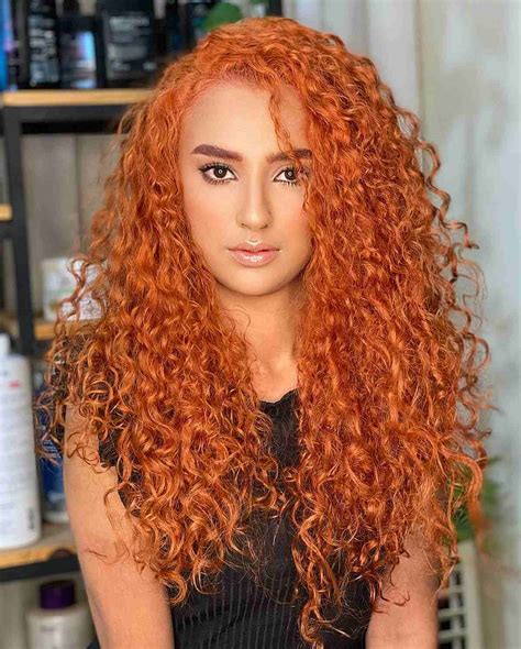 Long Curly Bright Red Hair