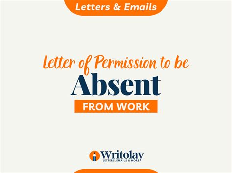 Sample Permission Letter To Absent From Work