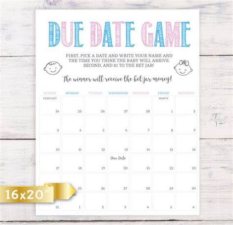 Some of us feel like we're doing math without they can give an estimate of the baby's length and weight. Printable Due Date Guessing Game! : A great baby shower ...