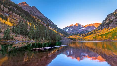 Sunrise Over Maroon Bells In Autumn Aspen Colorado Usa Windows 10