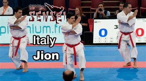 Italy male team - Kata Jion - 21st WKF World Karate Championships Paris Bercy 2012 - YouTube