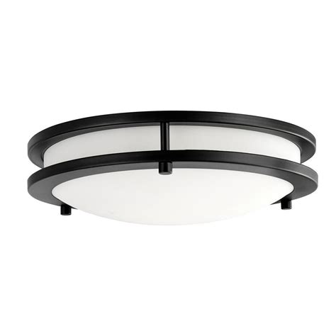 A replacement glass shade can give new life to an outdated ceiling fan. Hampton Bay Flaxmere 11.8 in. Matte Black LED Flush Mount ...