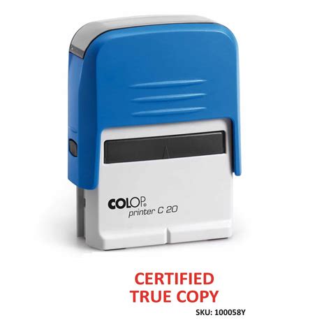 Certified True Copy Stamp Self Inking 14 X 38mm Rubber Stamps Ireland