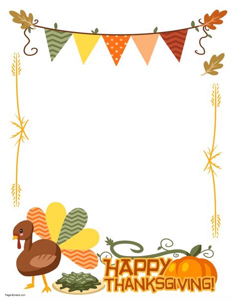 Free Thanksgiving Border Printables Many Designs Available