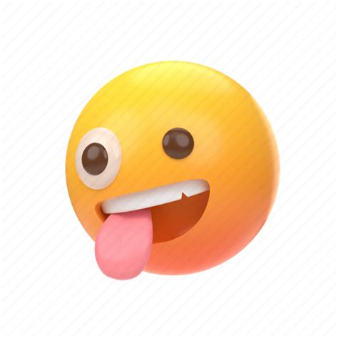 Emoji Emoticon Sticker Face Crazy Tongue Out 3d Illustration