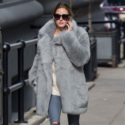 Olivia Palermos Fur Coat Popsugar Fashion
