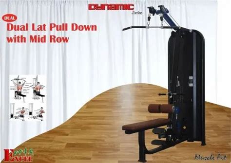 mild steel gym muscle fit dual lat pull down with mid row at best price in madurai