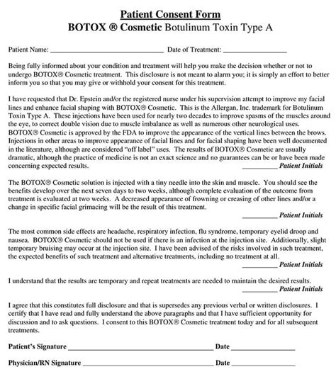 Botox Consent Form Doc Form Resume Examples Ey39yrq32v Bank2home Com