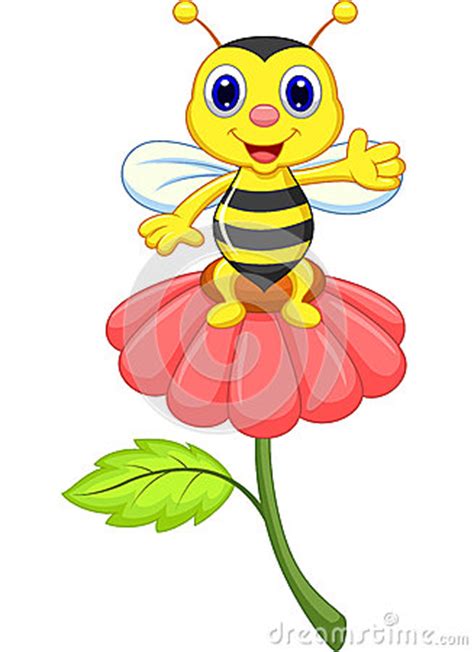 Select from a wide range of models, decals, meshes, plugins, or audio that help bring your. Cute Little Bee Cartoon On Red Flower Stock Images - Image ...