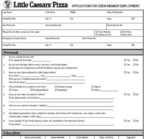 Contact little caesars on messenger. Little Caesars Application Form PDF Print Out | Printable ...