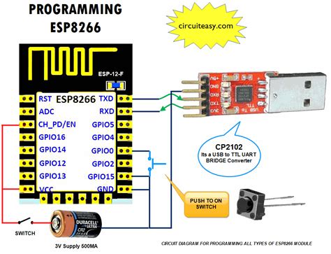 Programming Wi Fi Module Esp 8266 With Circuit Diagram