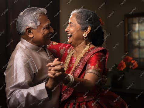 Premium AI Image | Elegant Mature Indian Couple Dancing in Traditional