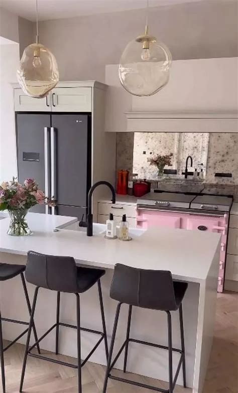 Inside Mic S Tiffany Watson S Incredible Kitchen Transformation With Baby Pink Aga Ok Magazine
