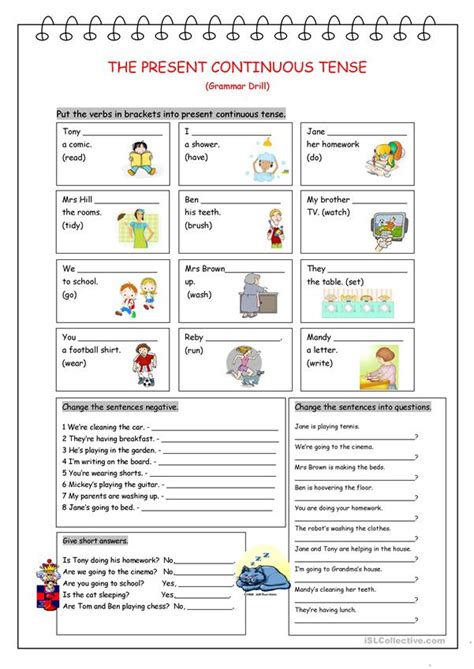 Present Continuous Tense English Esl Worksheets For Distance Learning