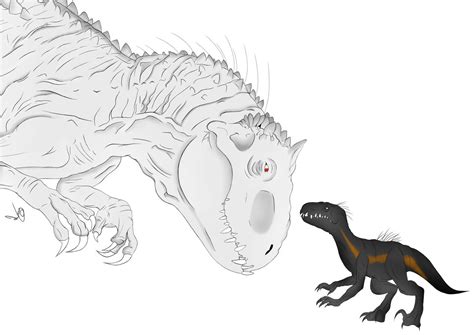 Indominus Rex And Baby Indoraptor Jurassic World By Luccahatake Lucia
