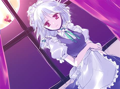 the big imageboard tbib apron bad id bad pixiv id hairband izayoi sakuya maid moon motomiya