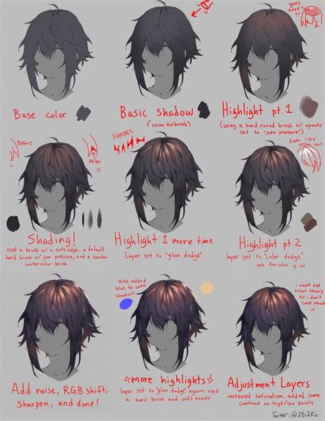 Hair Tutorial Anime Art Tutorial Concept Art Tutorial Art Reference