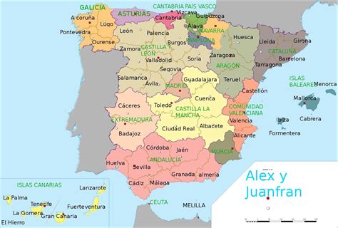 alex informatica Mapa político de España