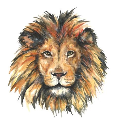 Lion Watercolor Print Lion Watercolor Painting Lion Art Print Lion