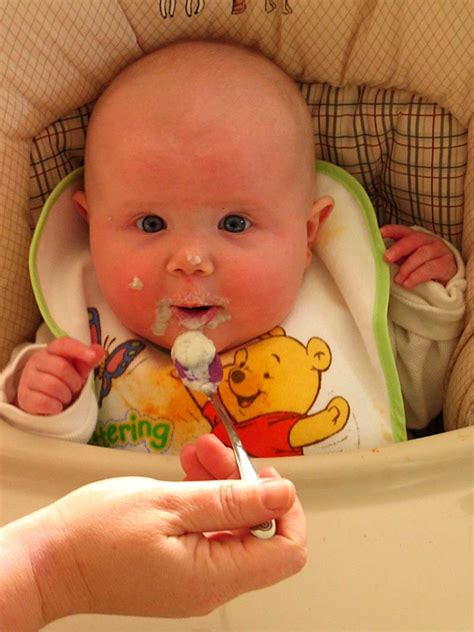 Do supervise your child while eating. When to start Solid foods for baby and Baby Feeding ...