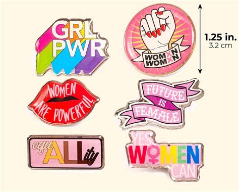 feminist enamel pin set girl power buttons pinback buttons etsy