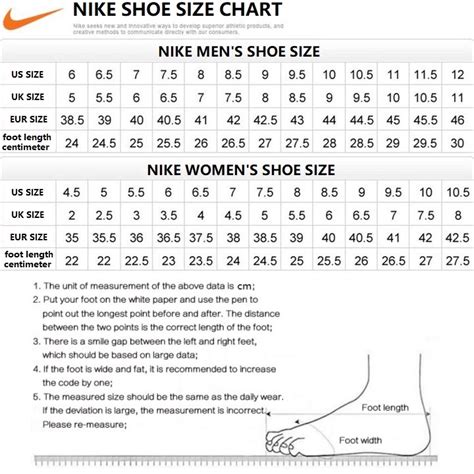 Buy Size Chart Nike Jordan In Stock